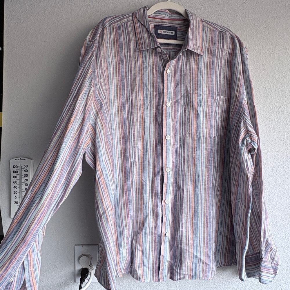 32 Bar Blues ZING ITALIAN LINEN SHIRT STYLE NUMBER: 633506 Resort Beachy Sz XXL - Picture 2 of 6